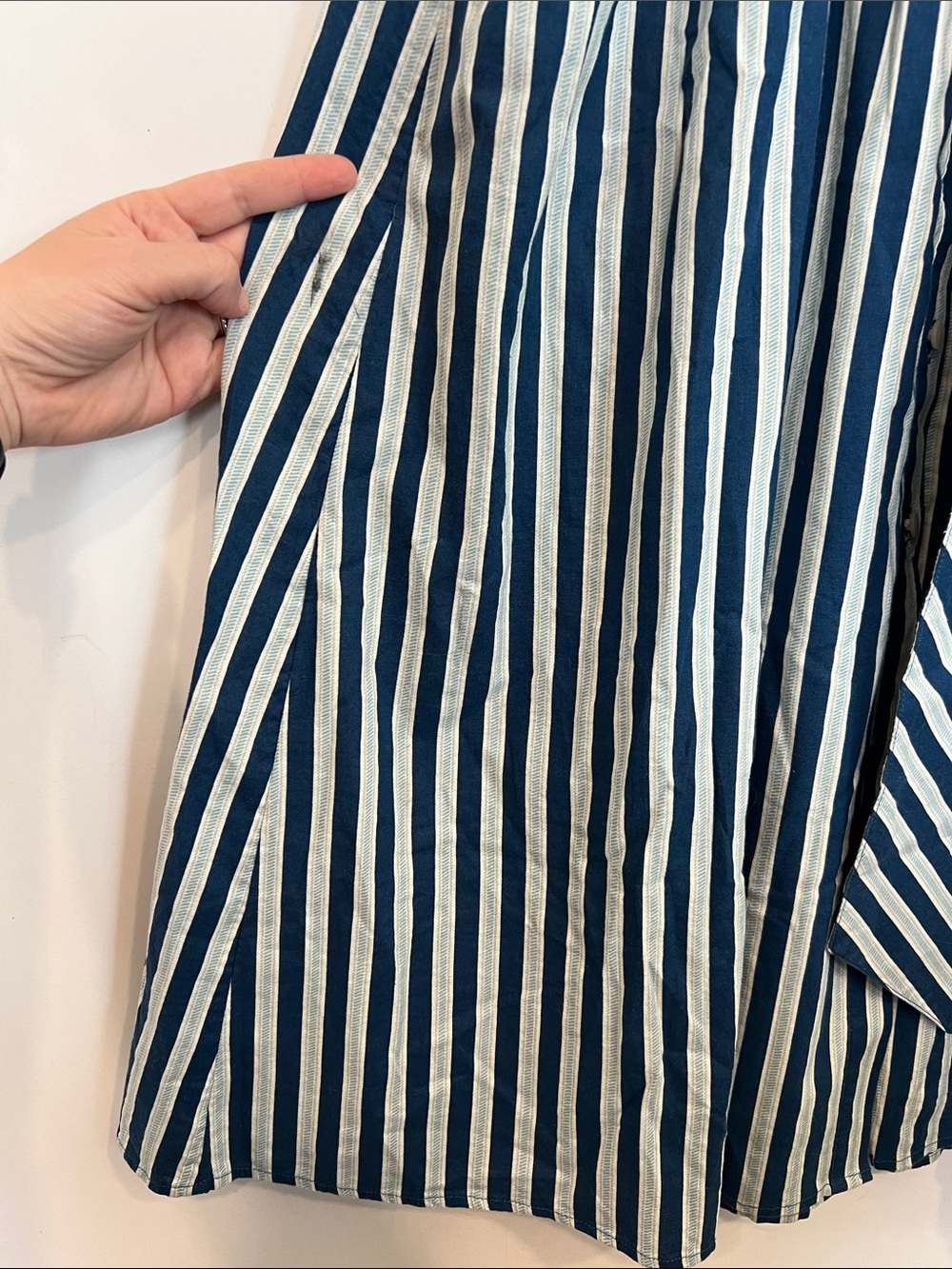 Spartina 449 Blue and White Striped Tie-Waist Shirt Dress Size Medium - Picture 11 of 16